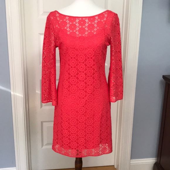 Topanga Tunic Dress in Island Coral Breakers Lace - Picture 2 of 4